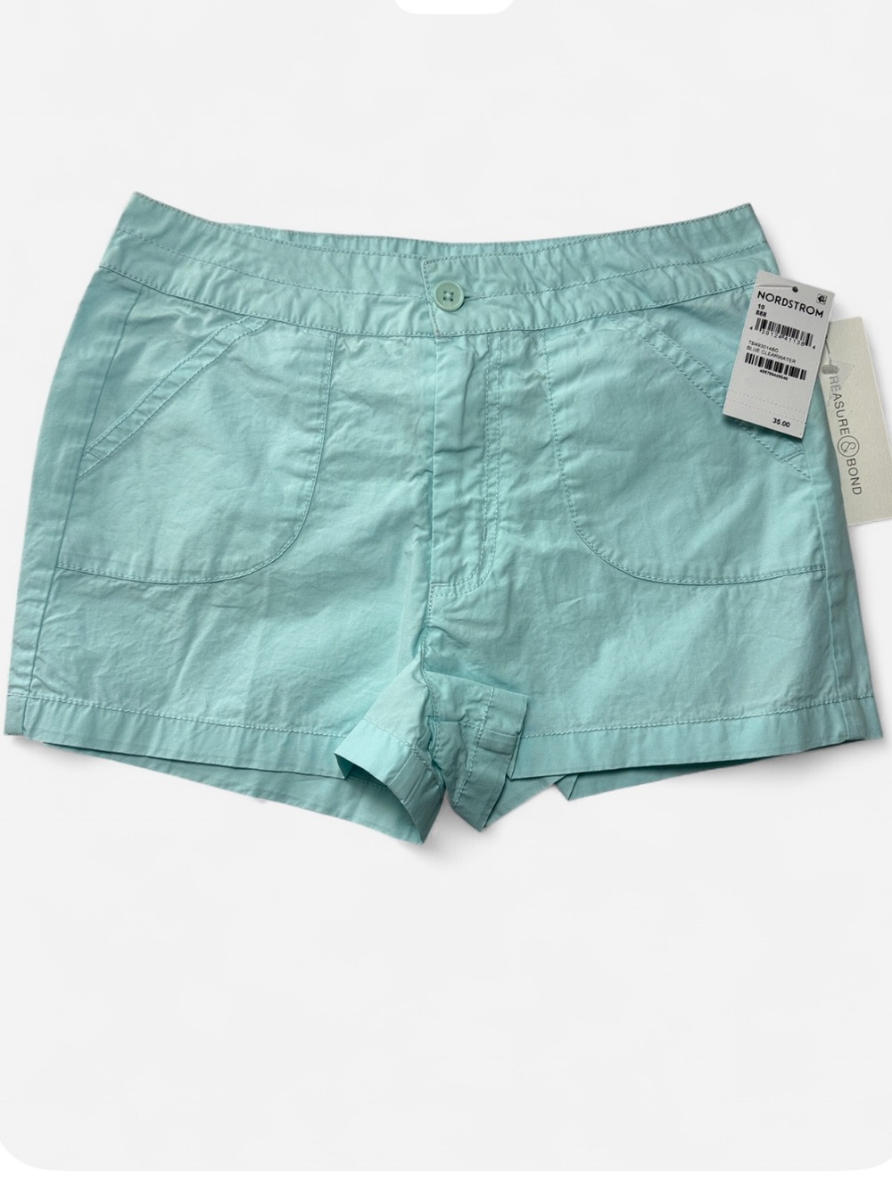 Treasure & Bond Girls Light Aqua 100% Cotton Shorts Size 10 NWT